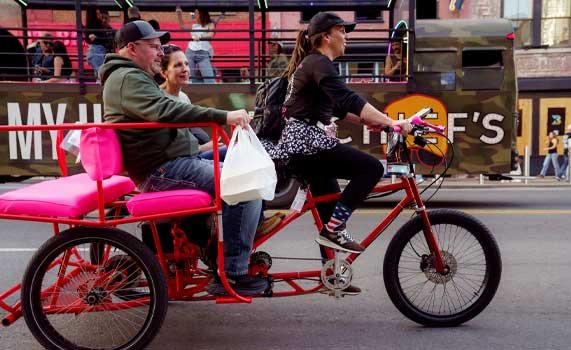 Local Bike Taxi pedicab on Broadway in Nashville