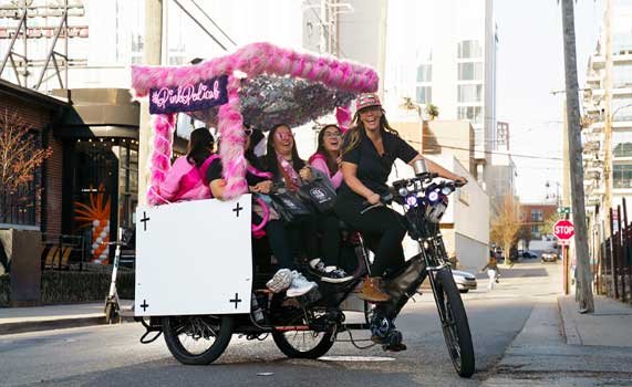 Local Bike Taxi pedicab in downtown Nashville