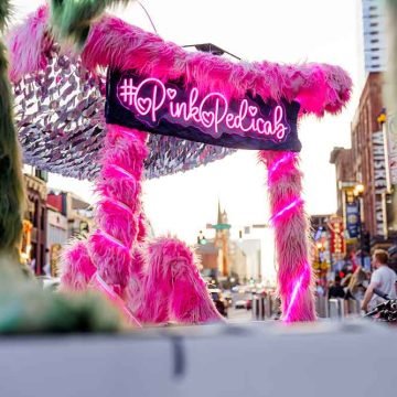 Pink Pedicab Sign | Local Bike Taxi | @VonRphoto