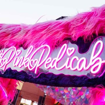 Pink Pedicab Sign | Local Bike Taxi | @VonRphoto