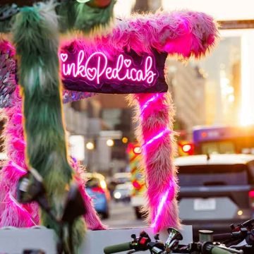 Pink Pedicab Sign | Local Bike Taxi | @VonRphoto