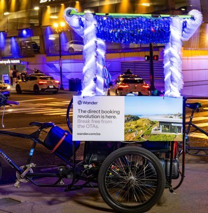 Wander branded pedicab activation at Bridgestone arena.